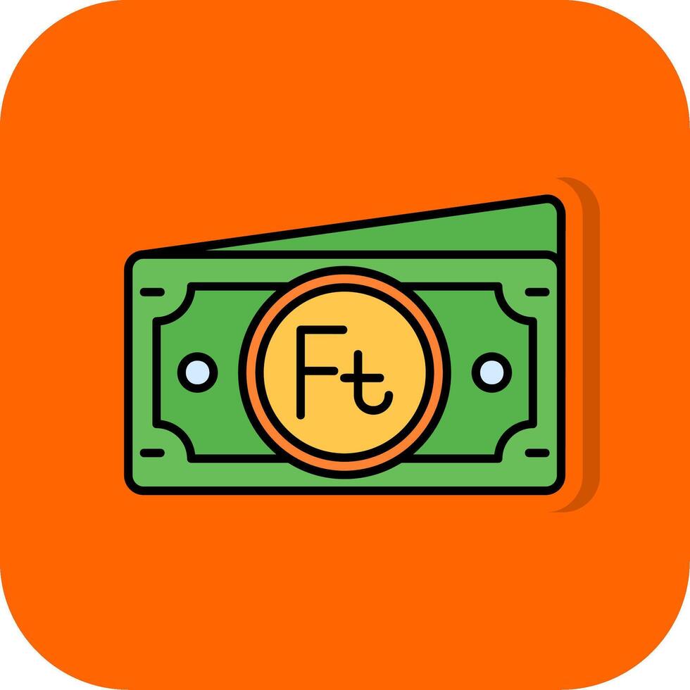 Forint gefüllt Orange Hintergrund Symbol vektor