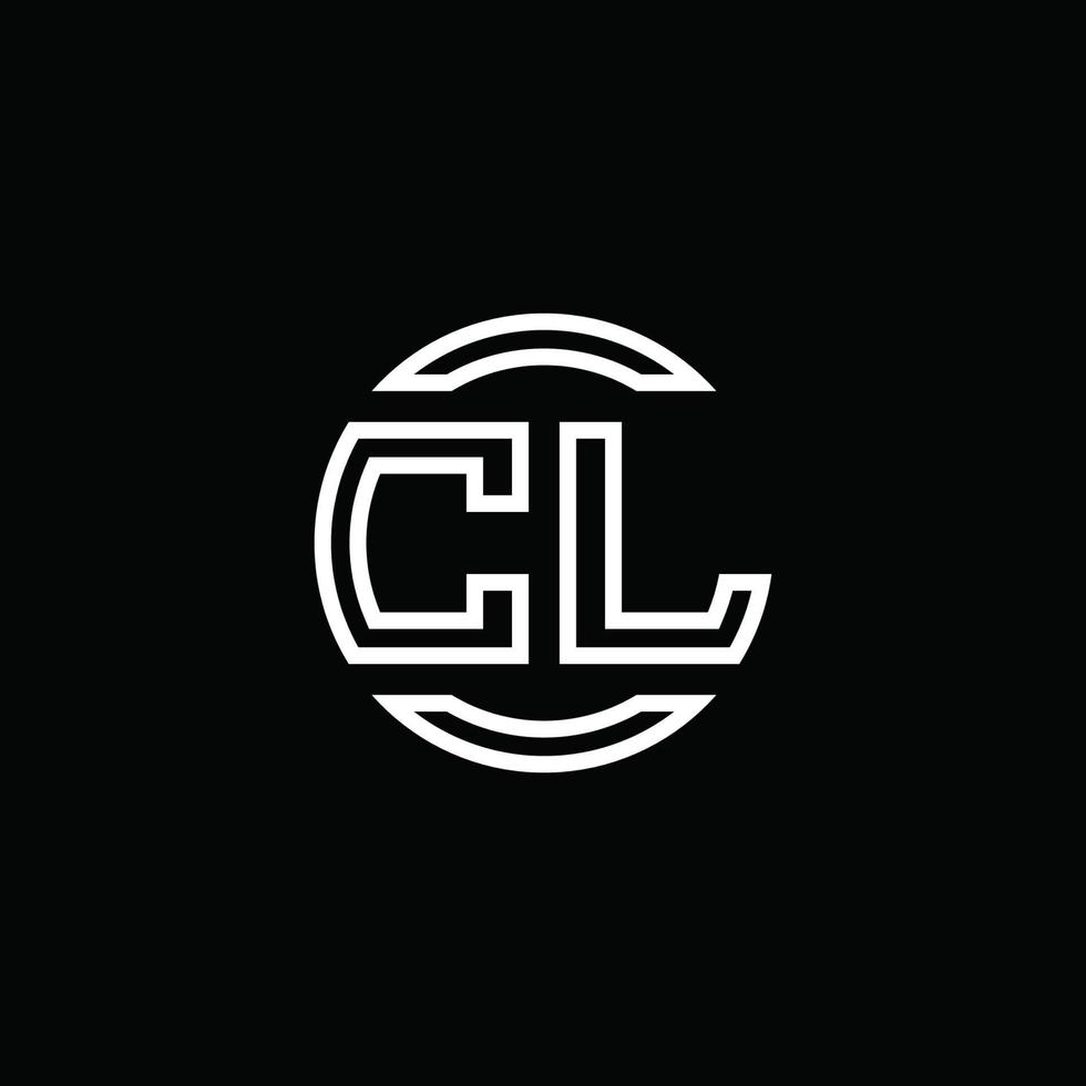 cl logotyp monogram med negativ utrymme cirkel rundad designmall vektor