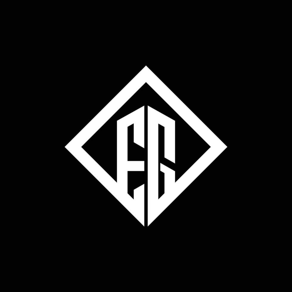 zB Logo-Monogramm mit quadratischer Designvorlage im Rotationsstil vektor