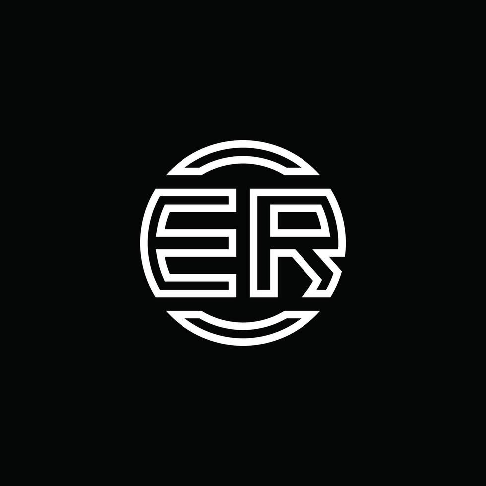 er logotyp monogram med negativ utrymme cirkel rundad designmall vektor