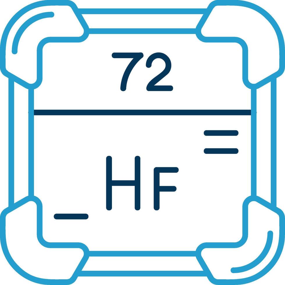 Hafnium Linie Blau zwei Farbe Symbol vektor