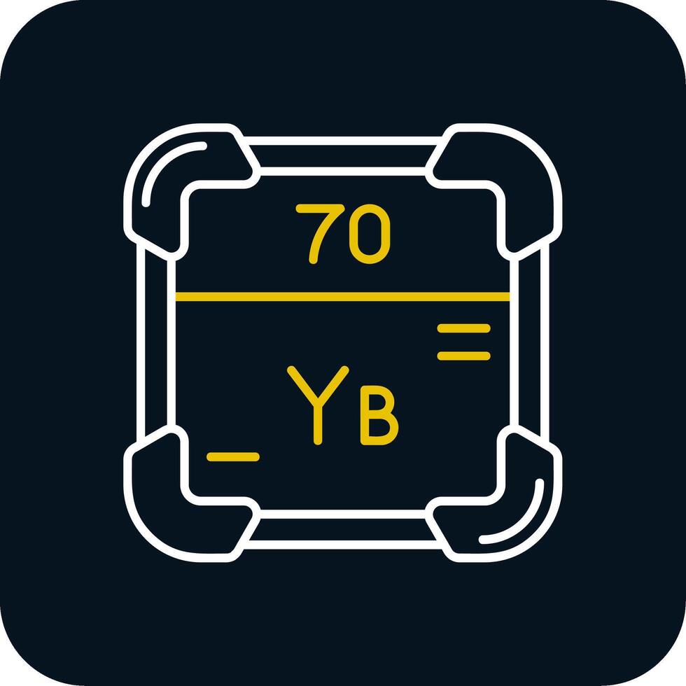 ytterbium linje gul vit ikon vektor