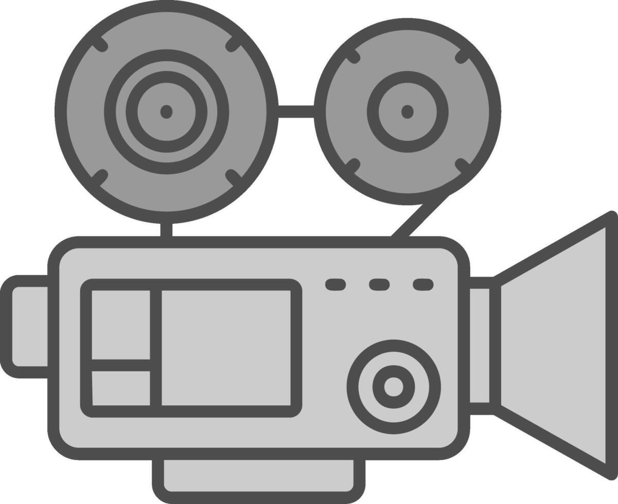 video kamera linje fylld gråskale ikon vektor