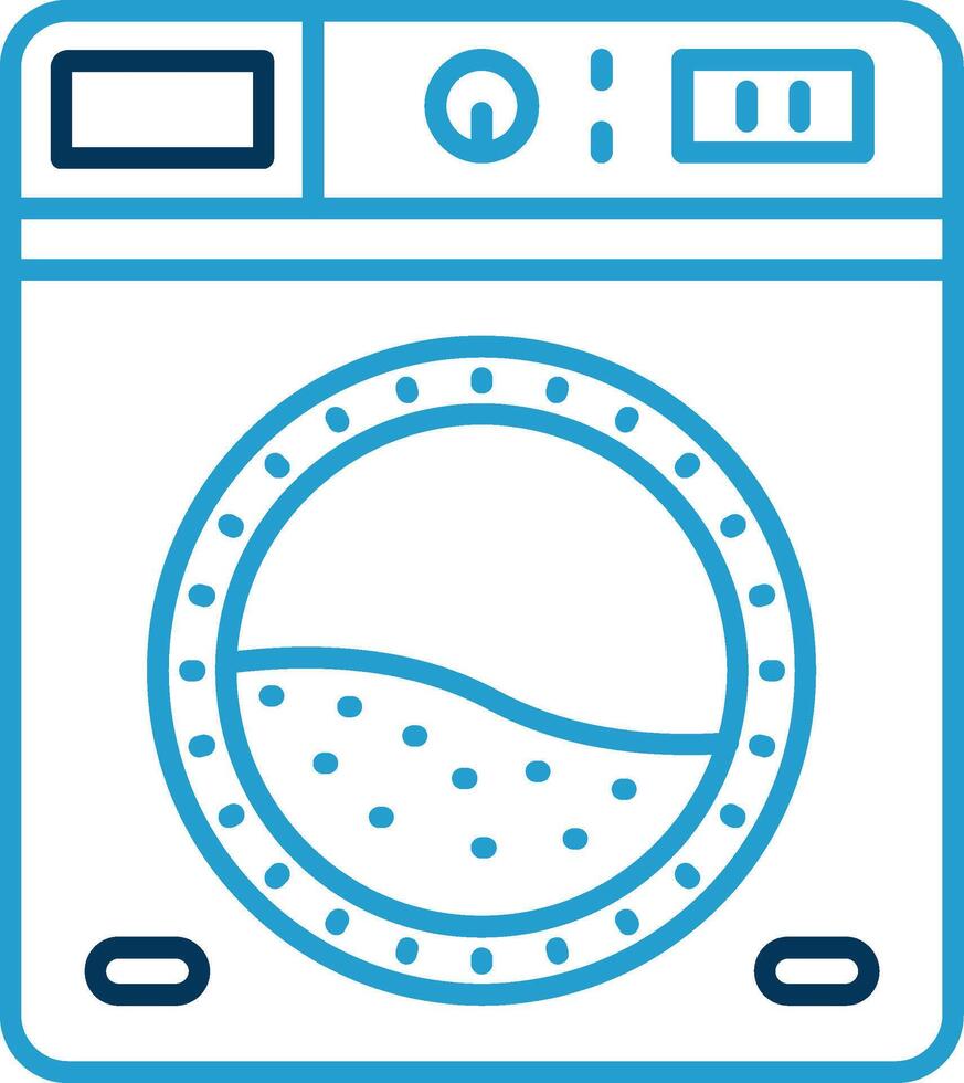 tvätt linje blå två Färg ikon vektor