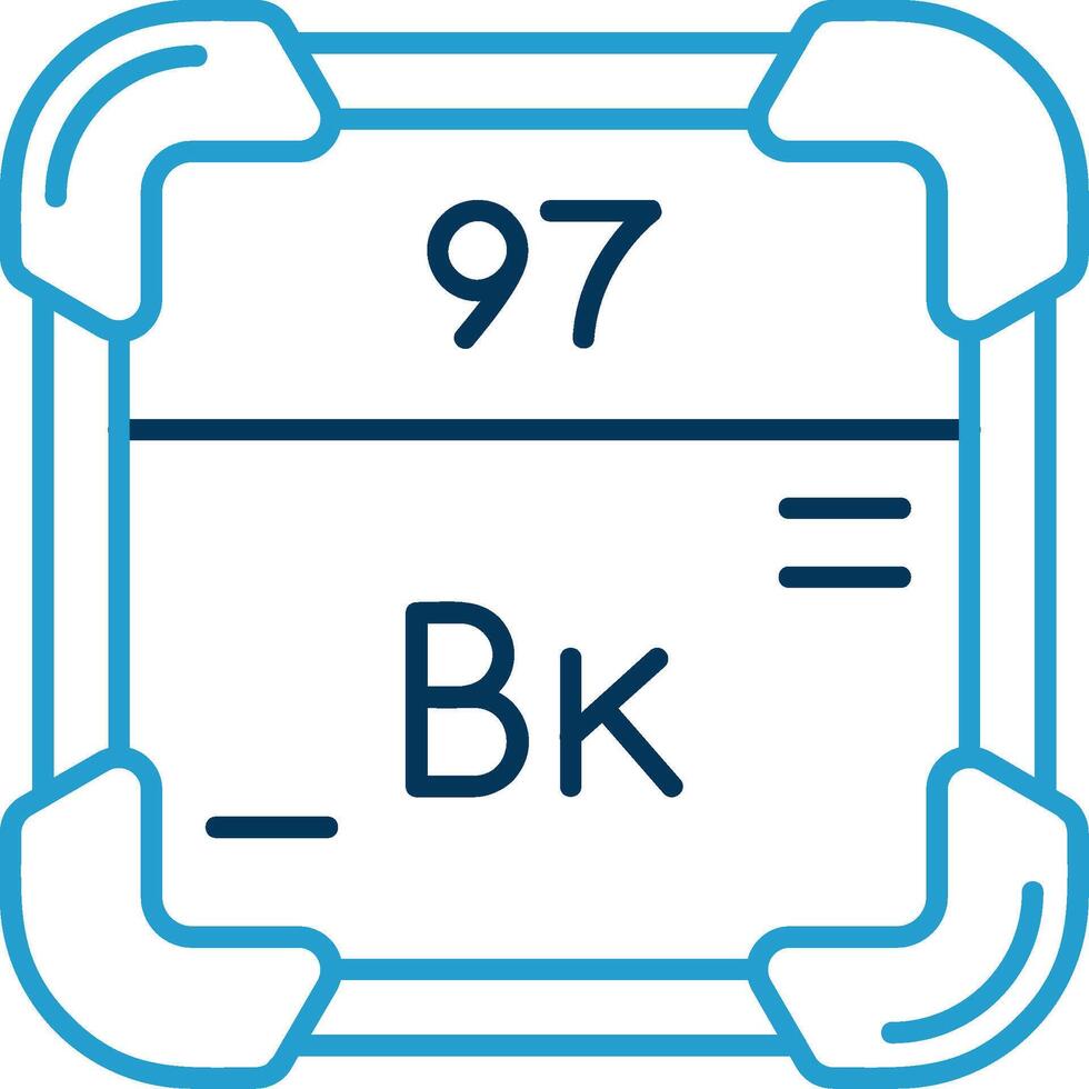 berkelium linje blå två Färg ikon vektor