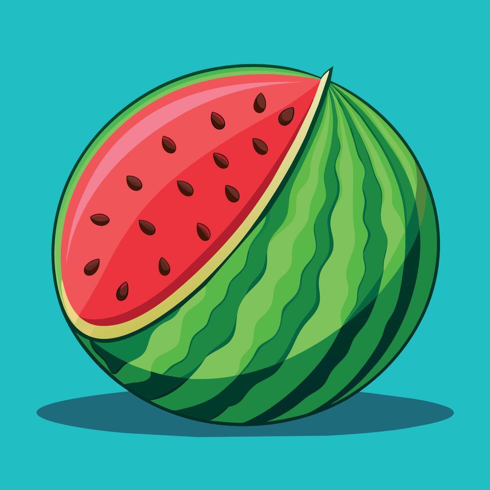 vattenmelon färgrik tecknad serie vektor illustration