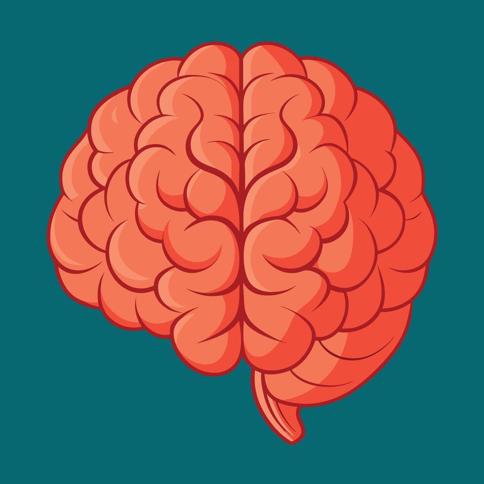 hjärna färgrik tecknad serie vektor illustration