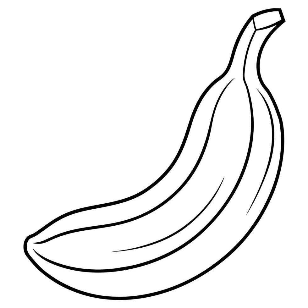 banan översikt färg sida illustration för barn och vuxen vektor