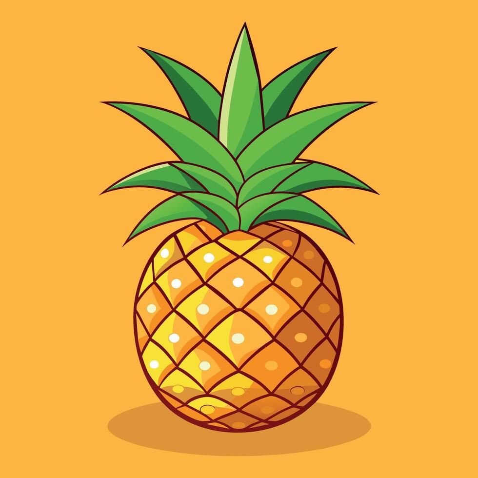 ananas färgrik tecknad serie vektor illustration