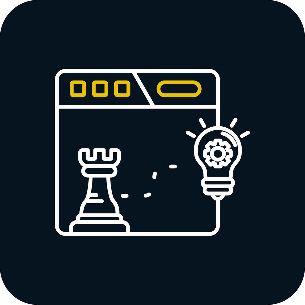 strategisk planen linje gul vit ikon vektor