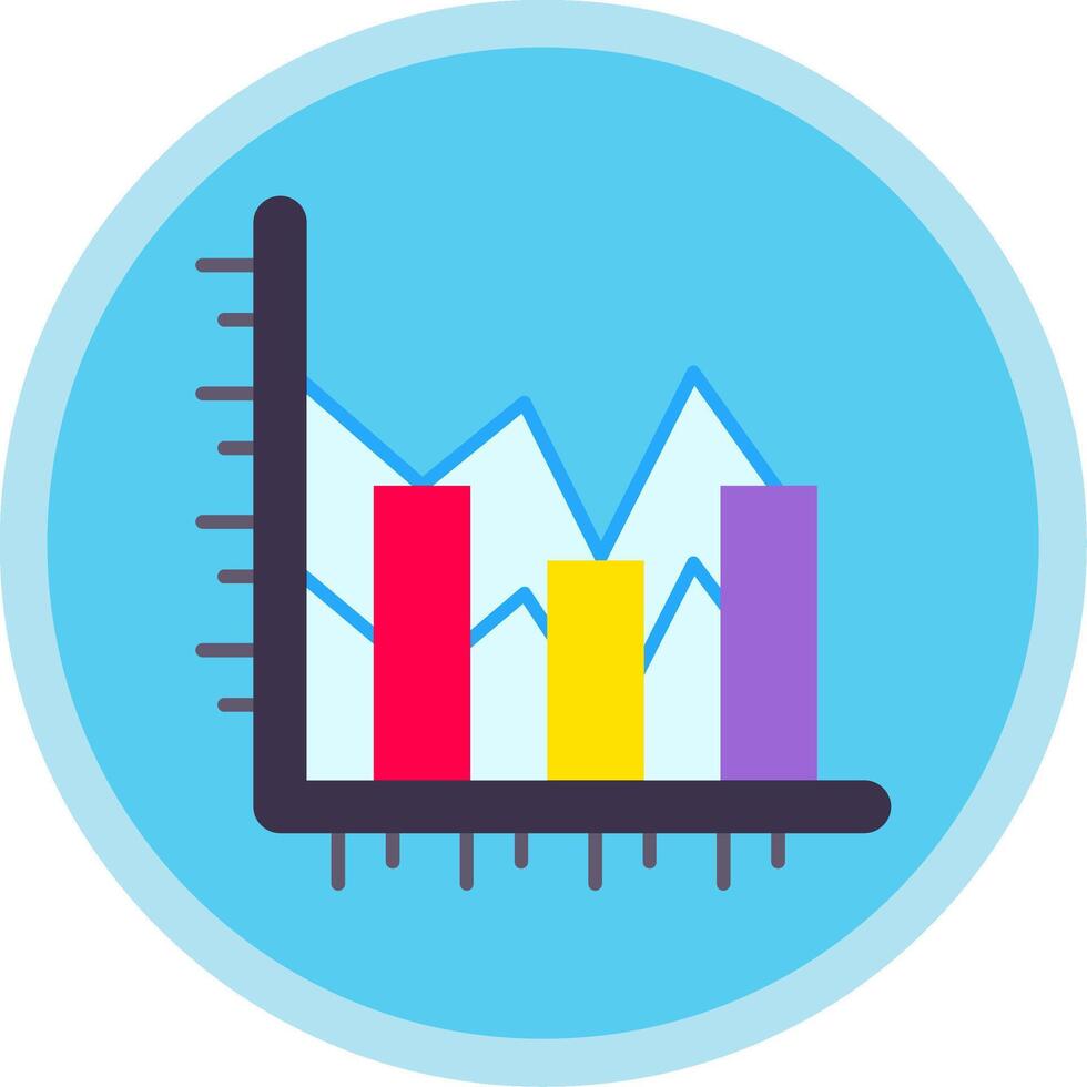 bar Diagram platt mång cirkel ikon vektor