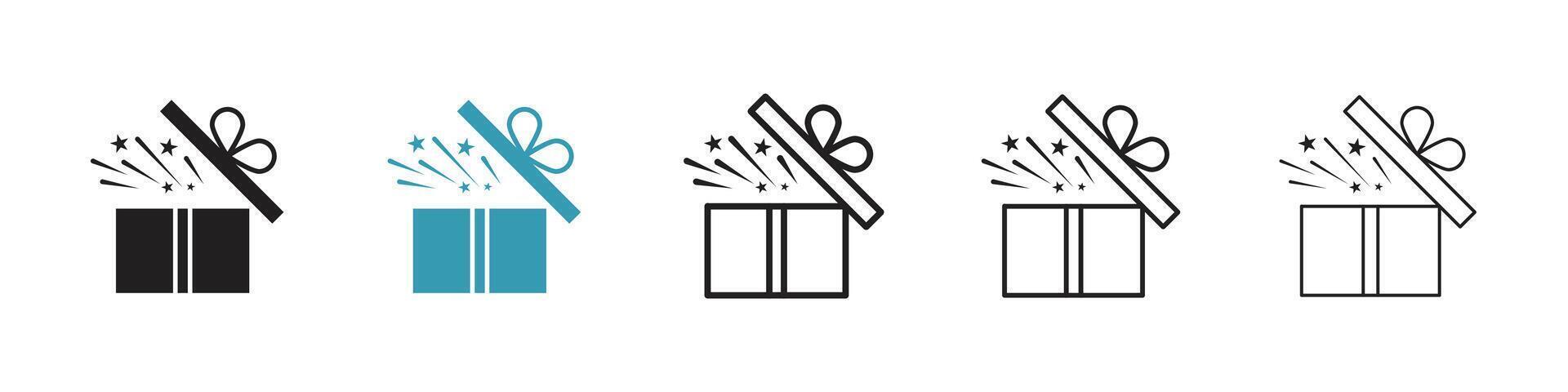 Geschenkbox-Symbol öffnen vektor