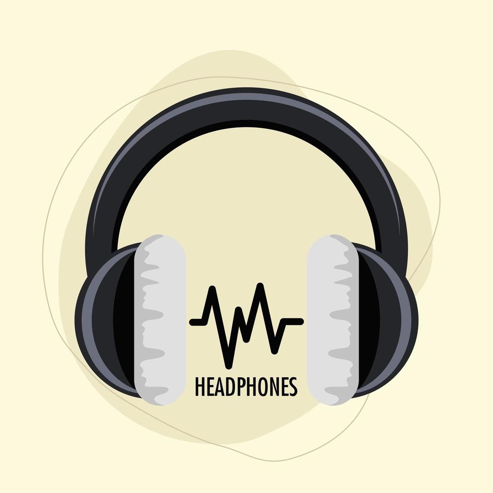 Audio-Sound über Kopfhörer vektor