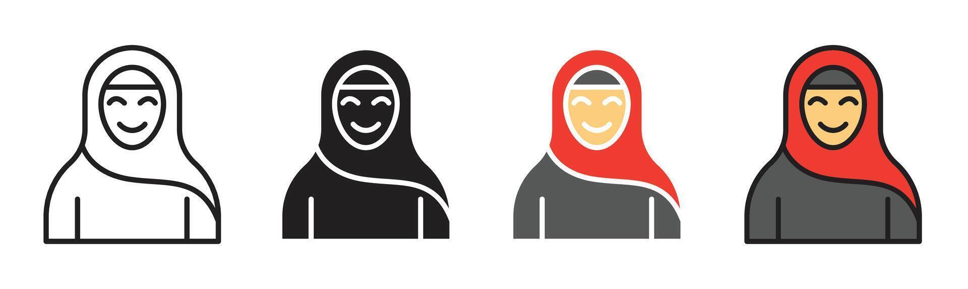 muslim kvinnor ikon vektor