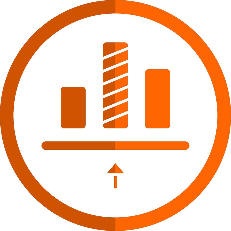 botten inriktning glyf orange cirkel ikon vektor