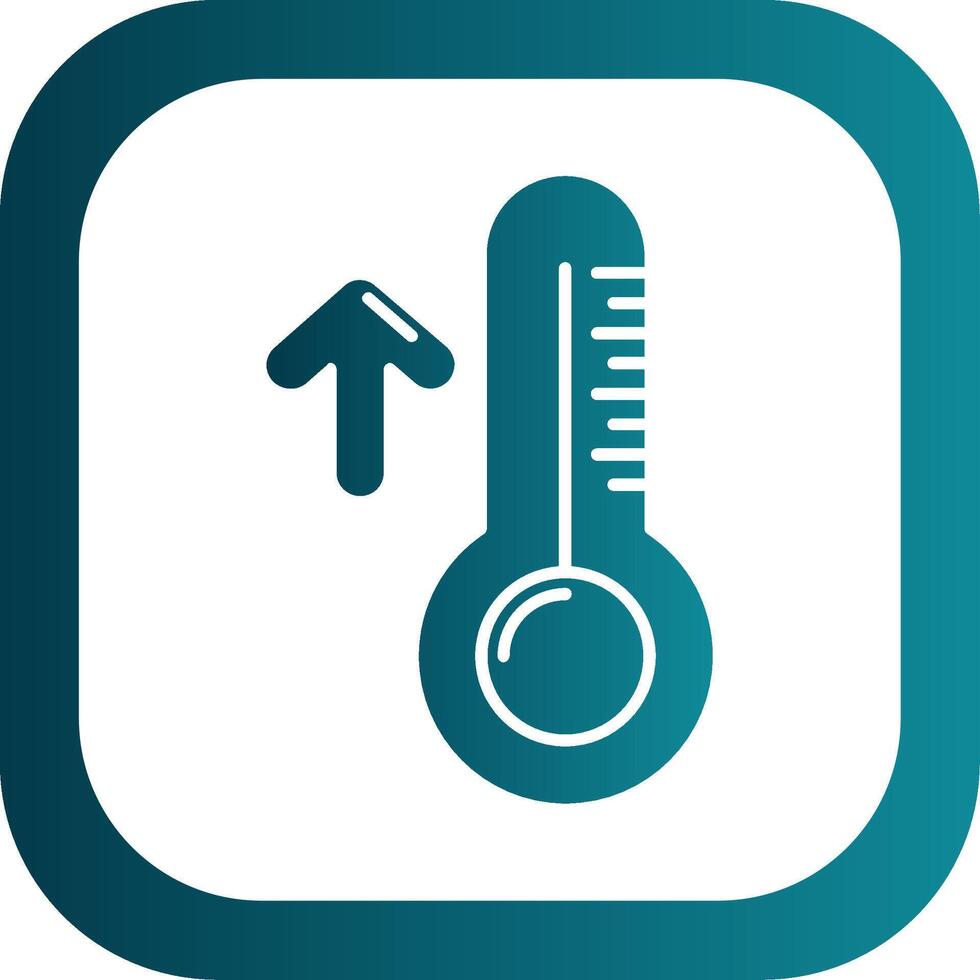 hoch Temperatur Glyphe Gradient runden Ecke Symbol vektor