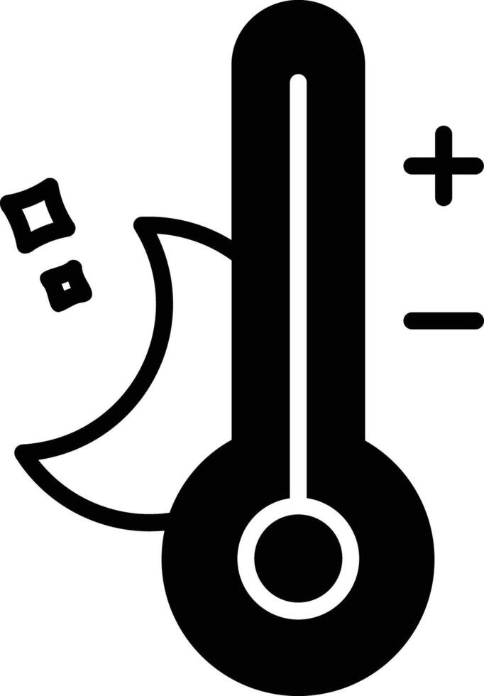 Nacht Temperatur Glyphe und Linie Vektor Illustration