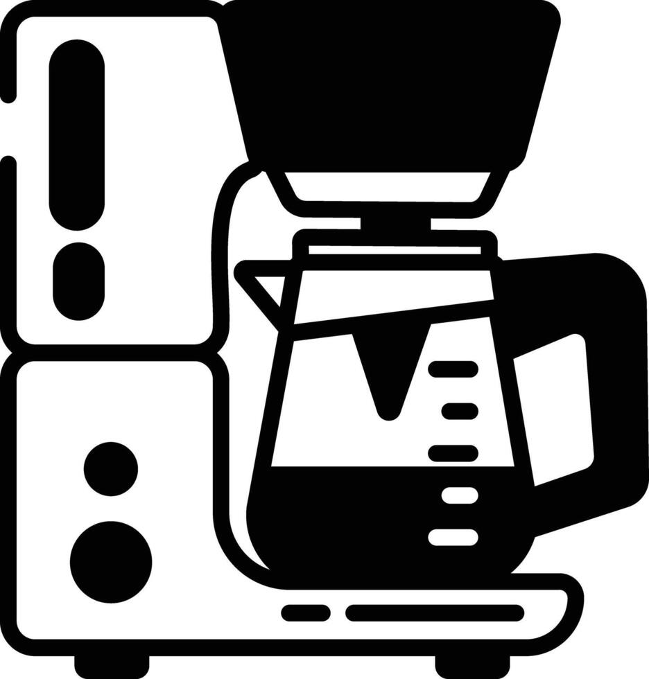 Kaffee Hersteller Glyphe und Linie Vektor Illustration