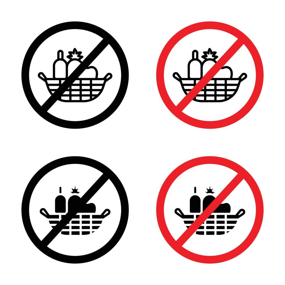 Picknicks sind verboten Zeichen vektor