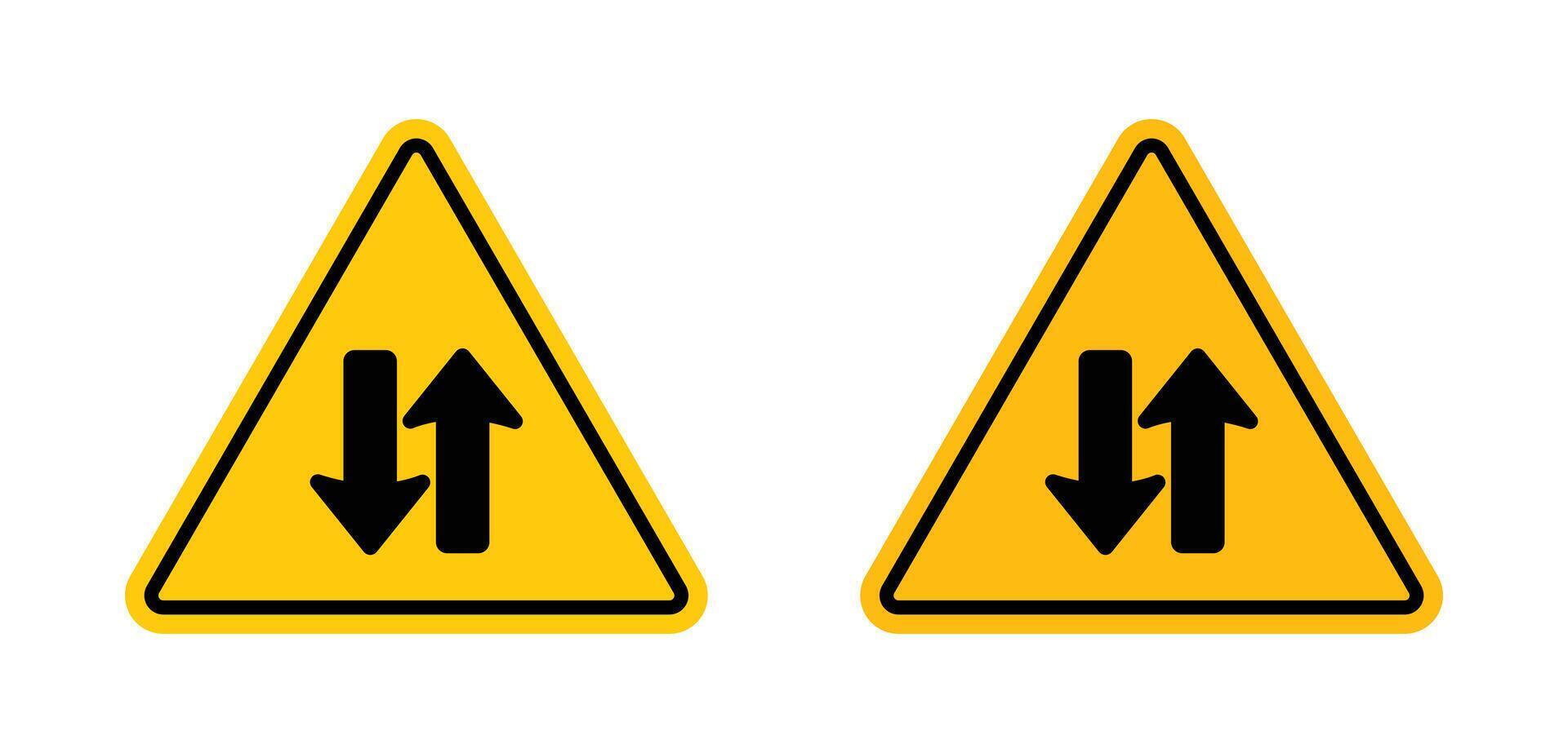 Zwei-Wege-Verkehrszeichen vektor
