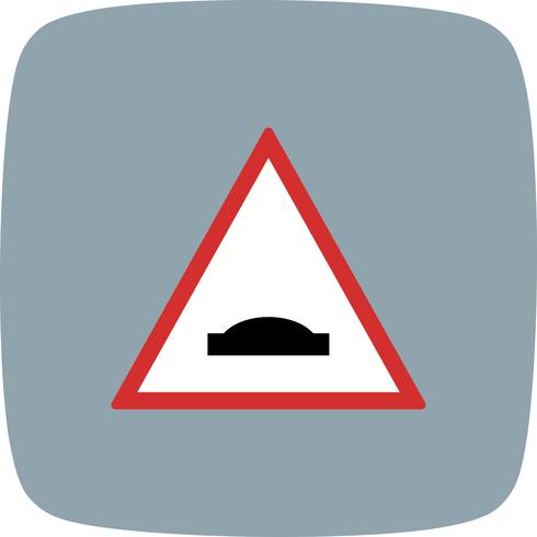 Vektor-Buckelbrücke Verkehrsschild-Ikone vektor