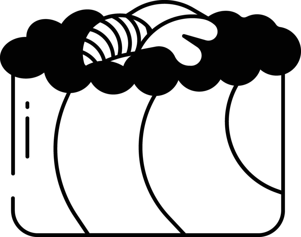 regnbåge rulla sushi glyf och linje vektor illustration