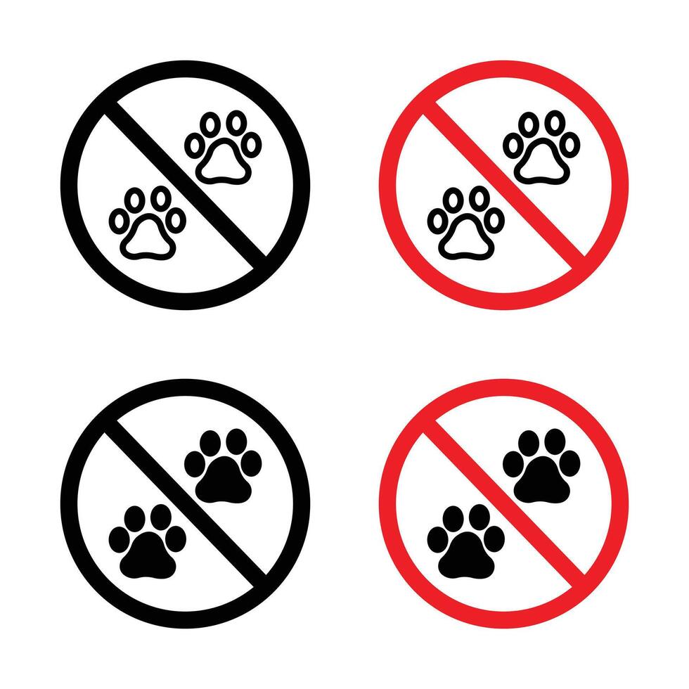 förbjuden hund sällskapsdjur tecken vektor