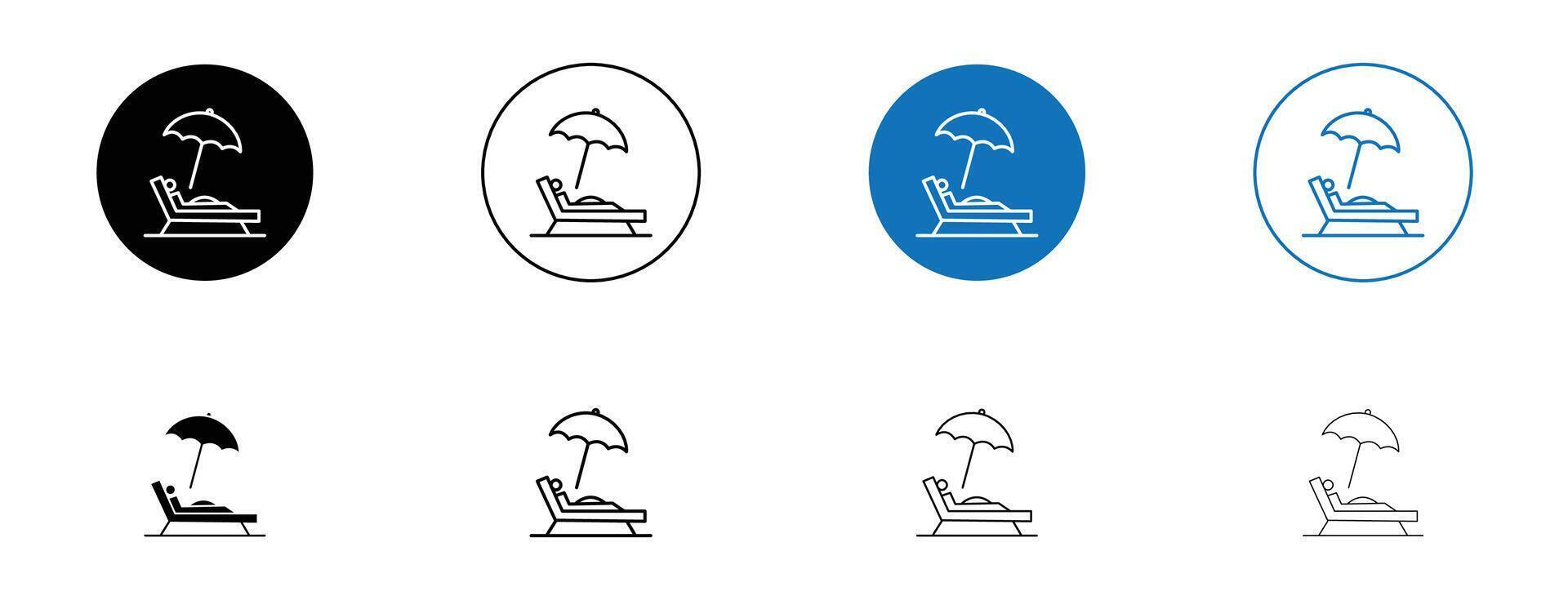 Strand Stuhl mit Regenschirm Symbol vektor