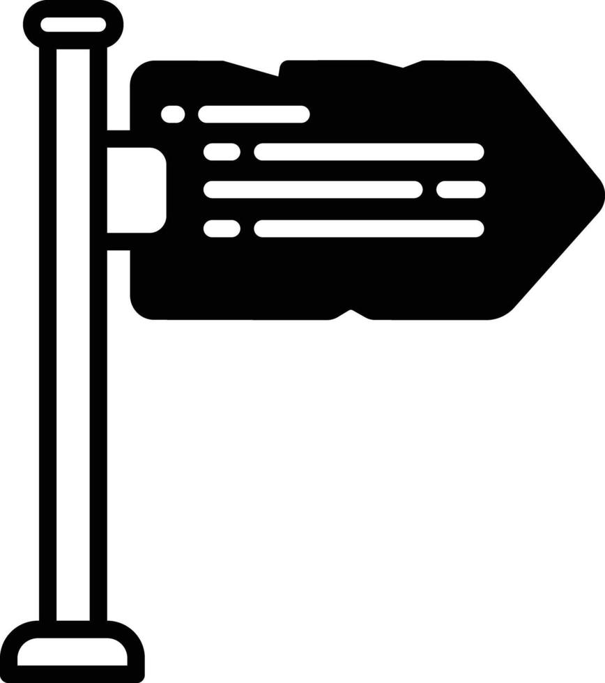 riktning glyf och linje vektor illustration