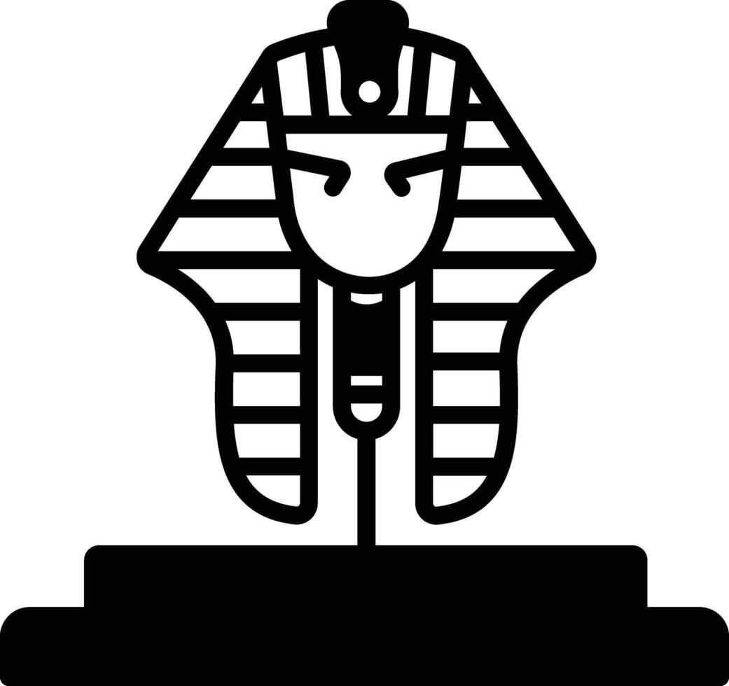 Ägypten Gott Glyphe und Linie Vektor Illustration