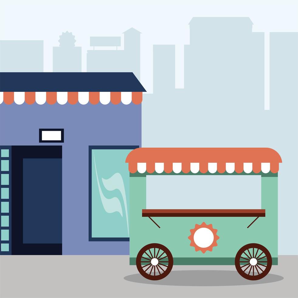 Straßenwagen für kleine Unternehmen vektor
