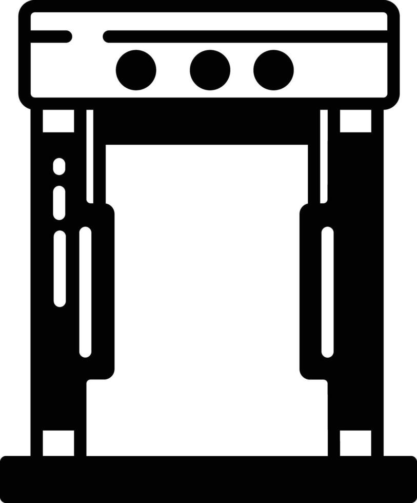 Metall Detektor Glyphe und Linie Vektor Illustration