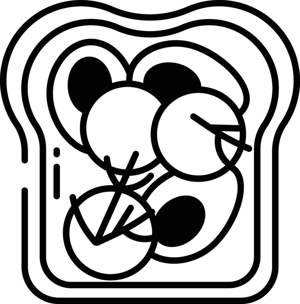 Toast Glyphe und Linie Vektor Illustration