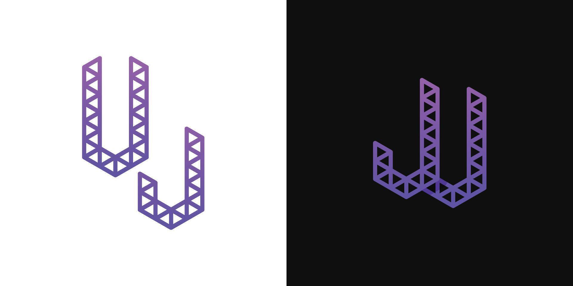 Briefe ju und uj Polygon Logo, geeignet zum Geschäft verbunden zu Polygon mit ju oder uj Initialen vektor