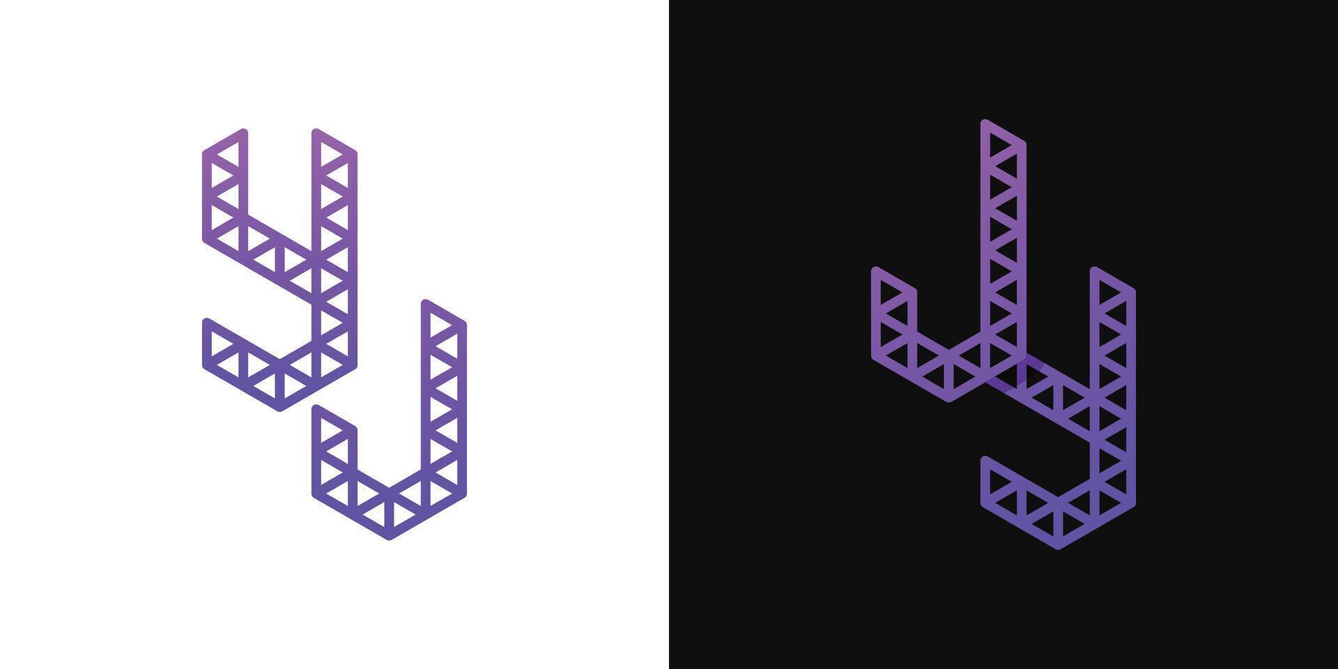 Briefe jy und yja Polygon Logo, geeignet zum Geschäft verbunden zu Polygon mit jy oder yja Initialen vektor