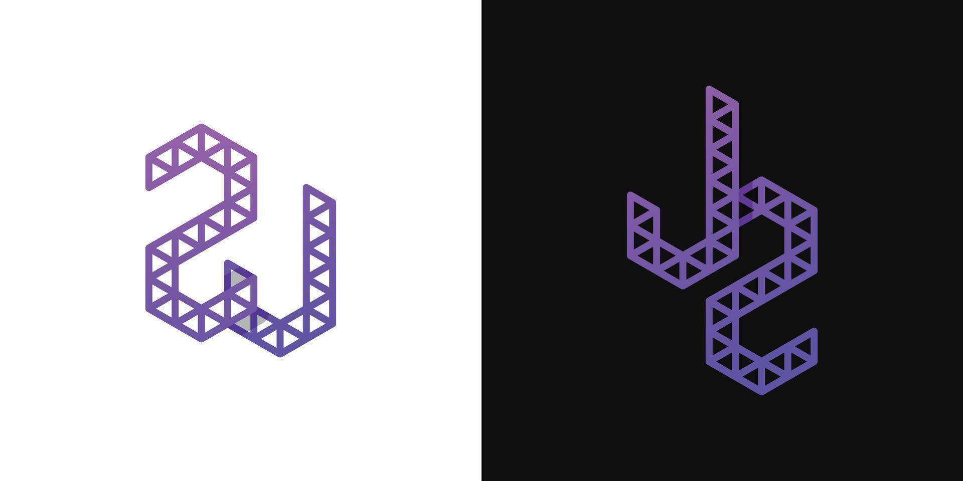 Briefe jz und zj Polygon Logo, geeignet zum Geschäft verbunden zu Polygon mit jz oder zj Initialen vektor