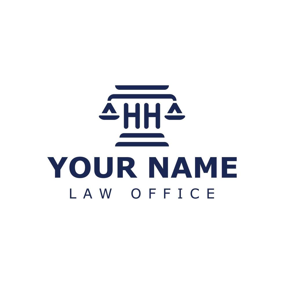 Briefe hh legal Logo, geeignet zum Rechtsanwalt, legal, oder Gerechtigkeit mit hh Initialen vektor