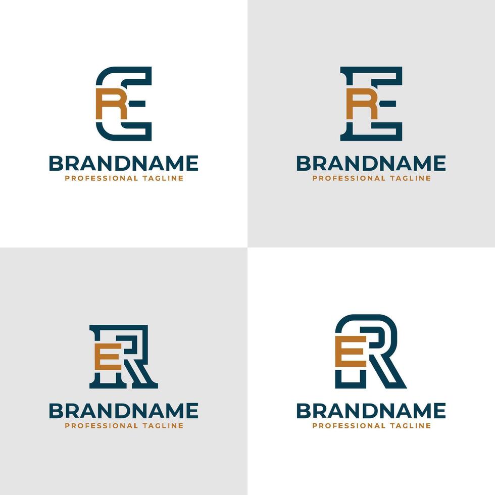 elegant brev er och re monogram logotyp, lämplig för företag med er eller re initialer vektor