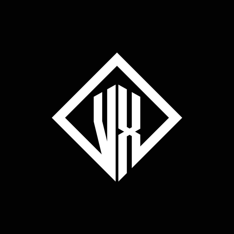 vx-Logo-Monogramm mit quadratischer Designvorlage im Rotationsstil vektor