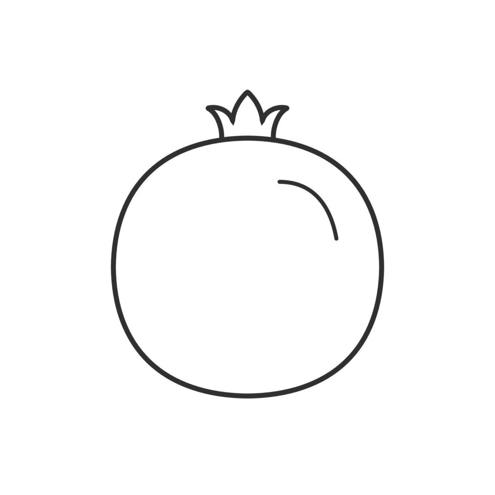 granatäpple ikon i svart platt kontur design vektor