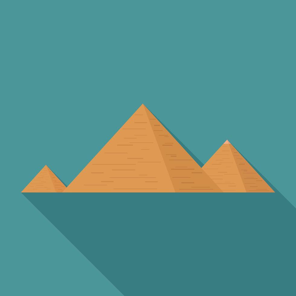 Pyramiden flache lange Schatten-Design-Ikone vektor