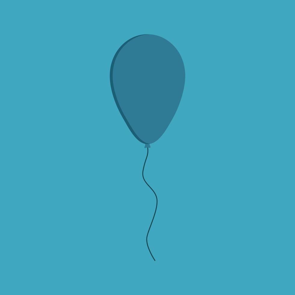 blaues Ballonsymbol in flachem, langem Schattendesign vektor