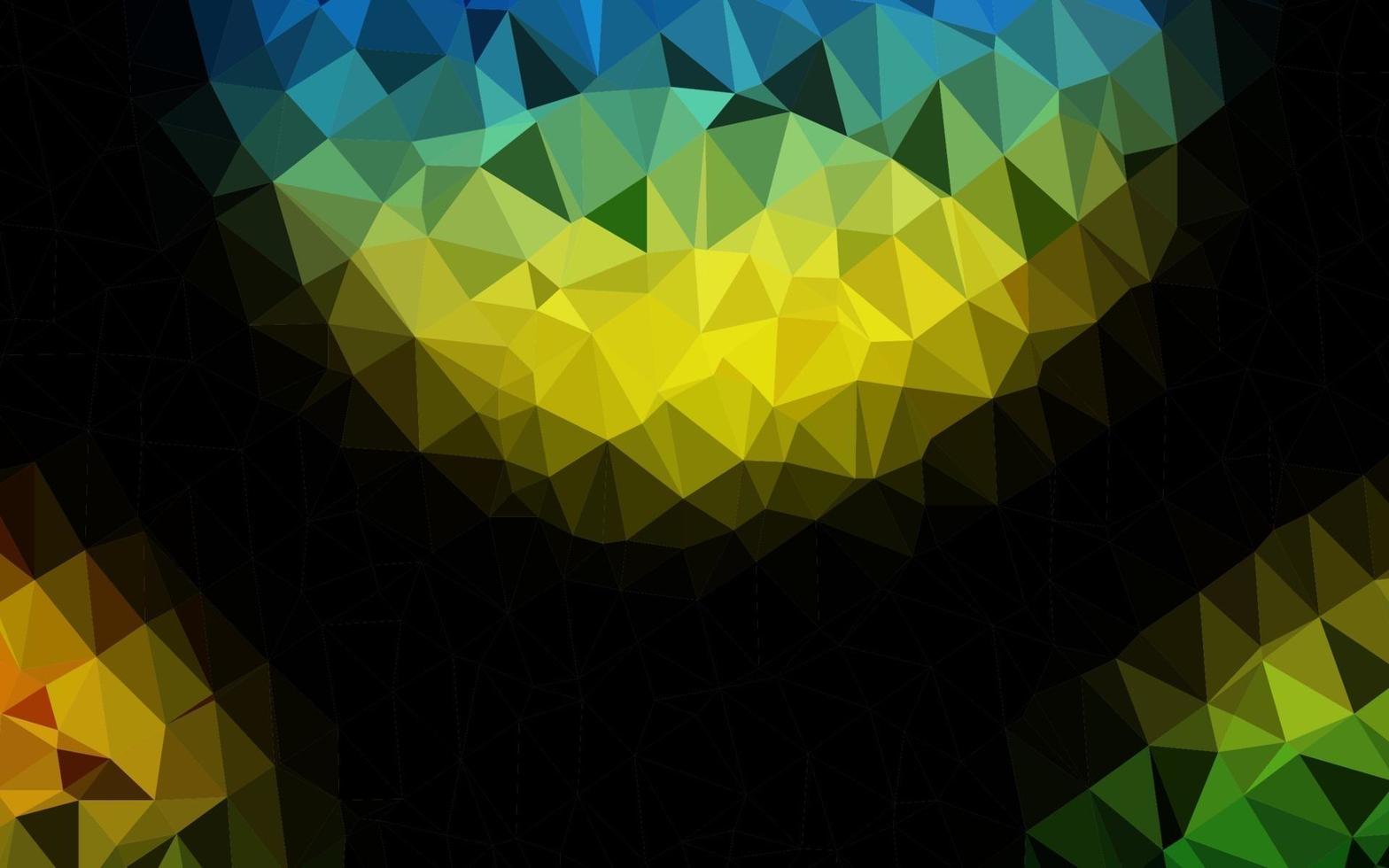 mörkblå, gul vektor polygon abstrakt bakgrund.
