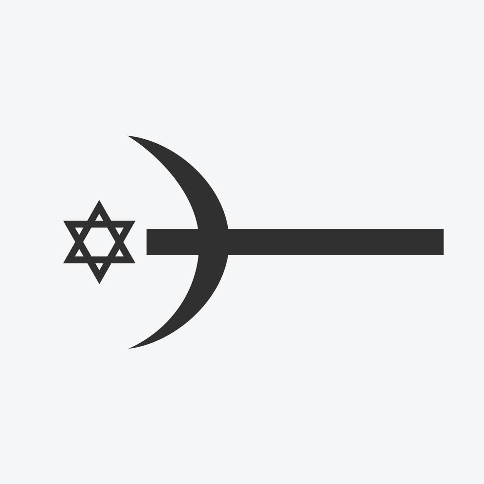 Kombination der drei monotheistischen Religionssymbole vektor