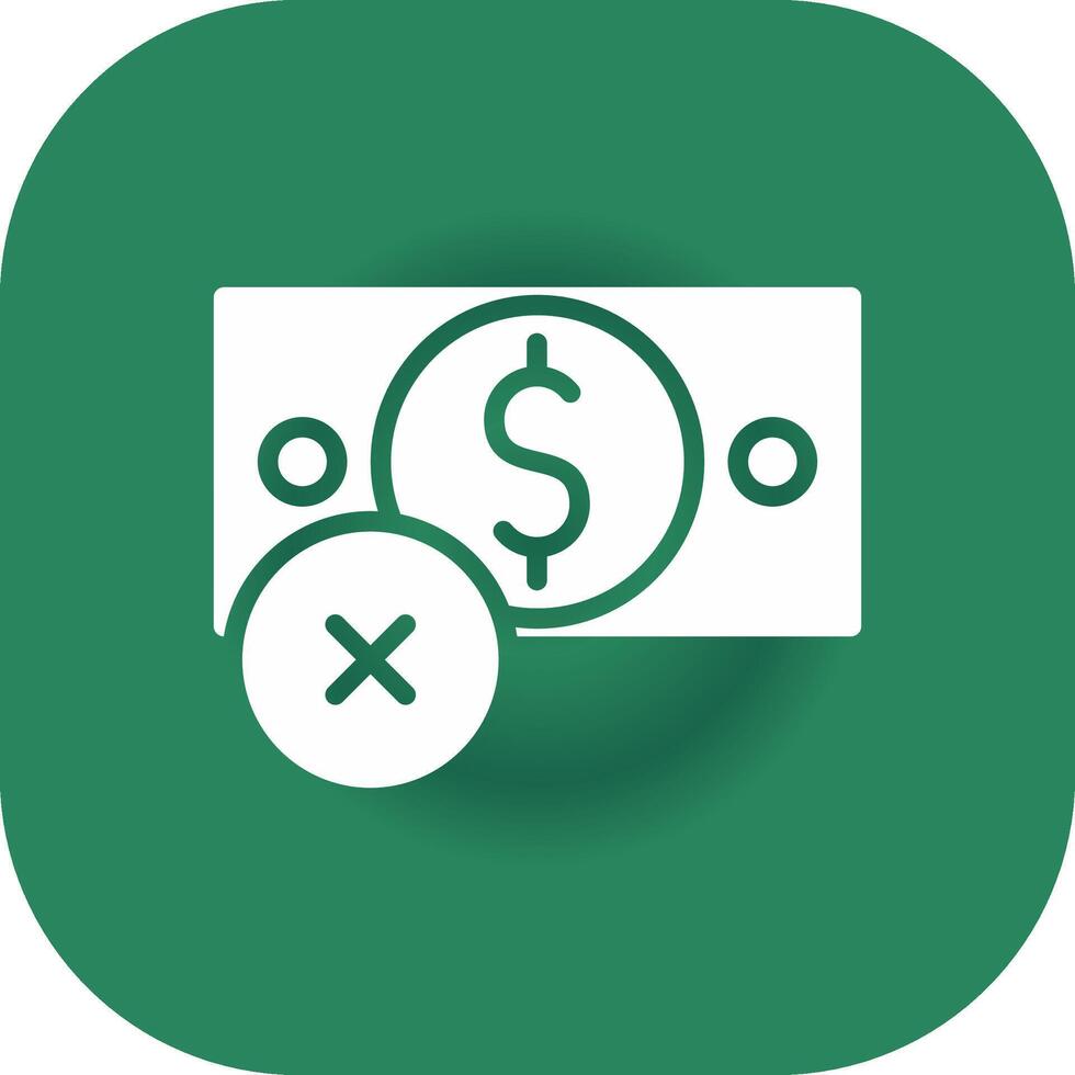 kein Geld kreatives Icon-Design vektor