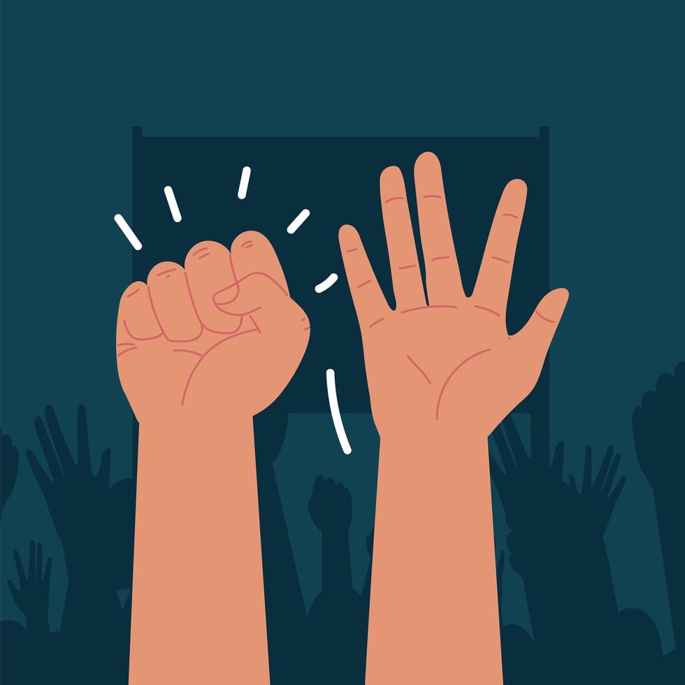 protesterande hands up aktivism vektor