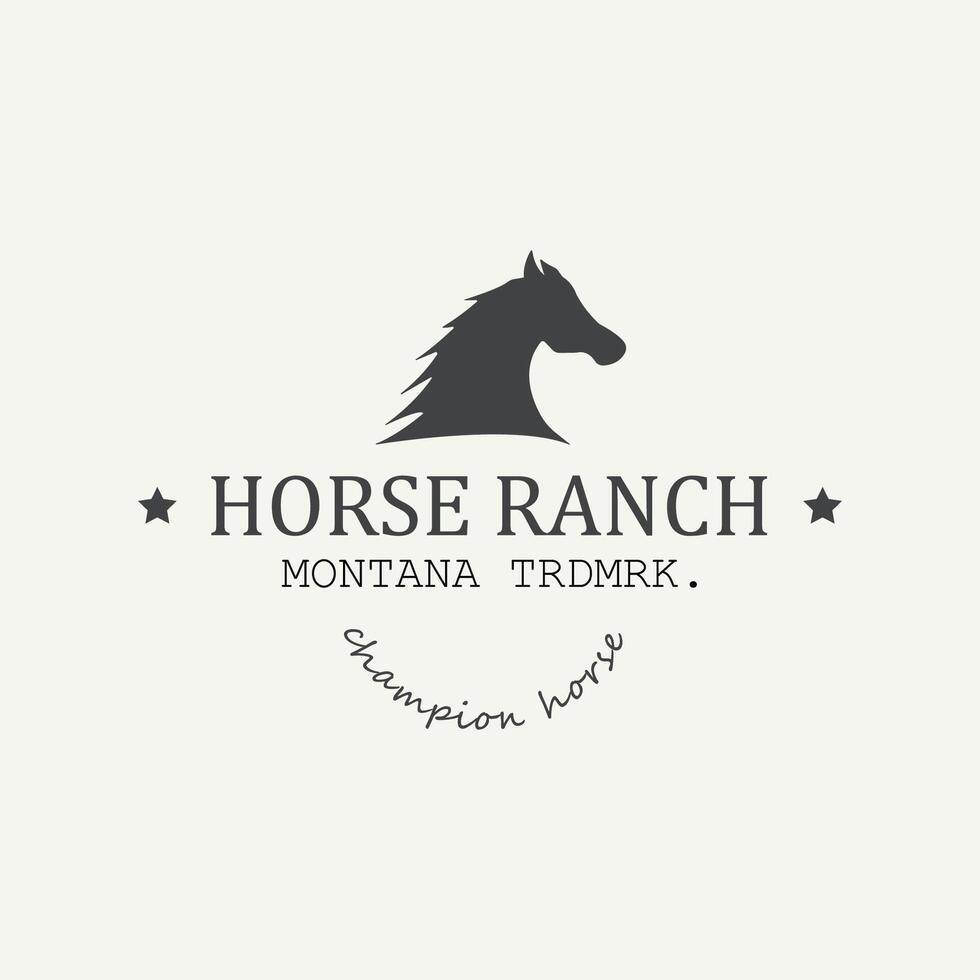 Pferd Bauernhof Logo Design.Silhouette von Pferd Champion vektor