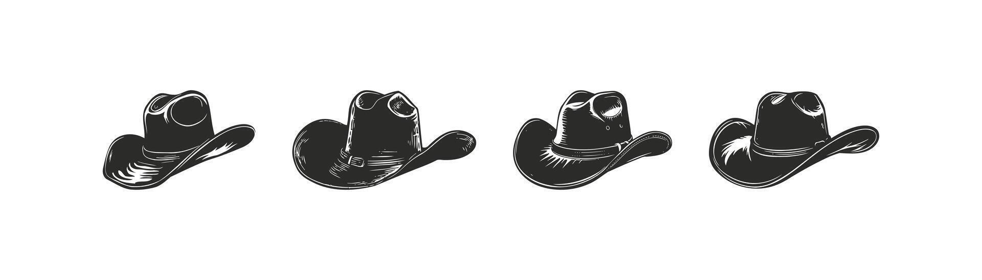 uppsättning av cowboy hatt ikon uppsättning. vektor illustration design.