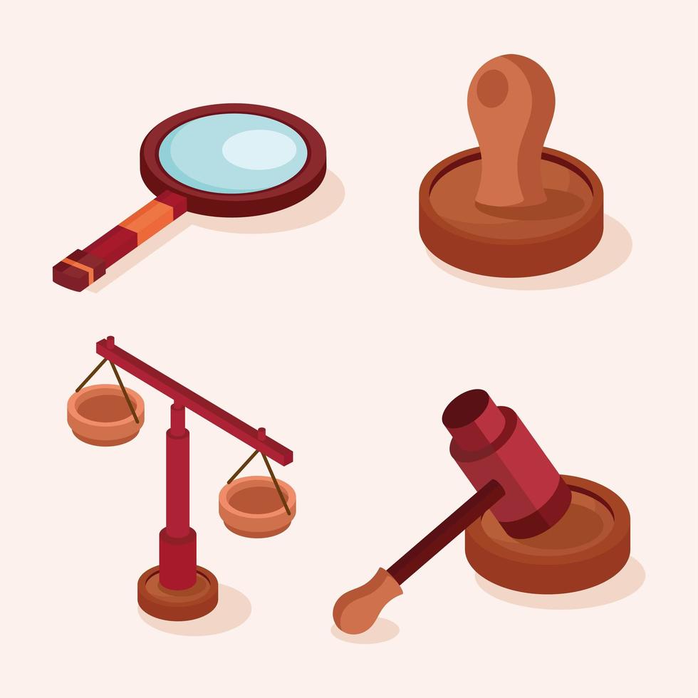 juridisk rådgivning fyra ikoner vektor