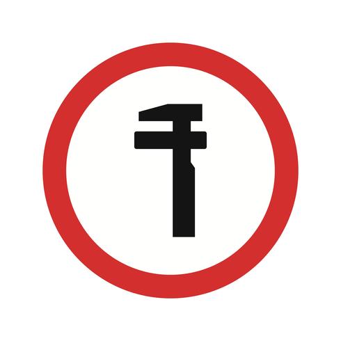 Vektor avbrott Service Road Sign Icon